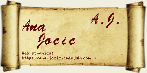 Ana Jocić vizit kartica